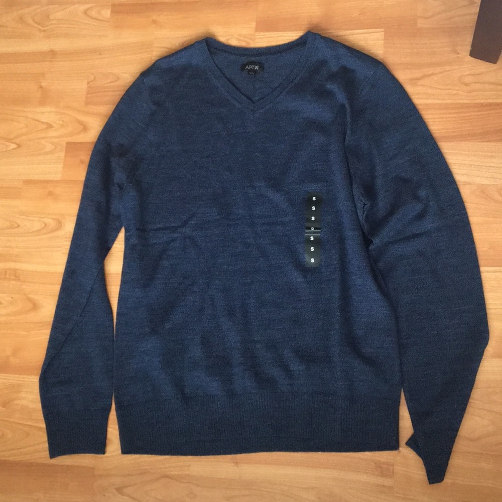 Navy blue v-neck sweater